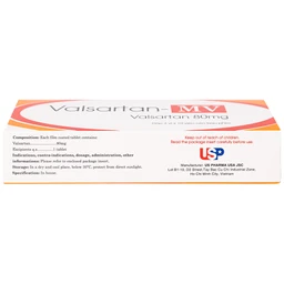 Thuốc Valsartan-MV 80mg USP điều trị bệnh tăng huyết áp và suy tim (3 vỉ x 10 viên)