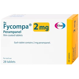 Thuốc Fycompa 2mg Eisai điều trị bổ trợ cơn động kinh (2 vỉ x 14 viên)