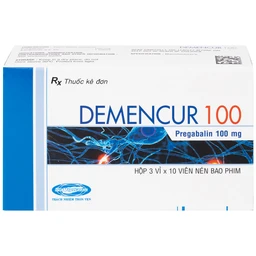 Thuốc Demencur 100 DaviPharm điều trị đau thần kinh trung ương và ngoại vi (3 vỉ x 10 viên)