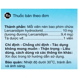 Thuốc Lercanipin 10 Agimexpharm điều trị tăng huyết áp (3 vỉ x 10 viên)
