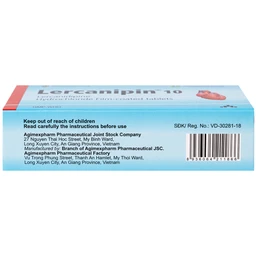 Thuốc Lercanipin 10 Agimexpharm điều trị tăng huyết áp (3 vỉ x 10 viên) 5