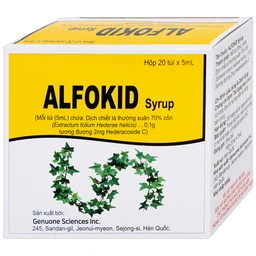 Thuốc Alfokid Syrup Kolmar điều trị giảm ho do viêm phế quản mạn tính, viêm đường hô hấp (20 túi)
