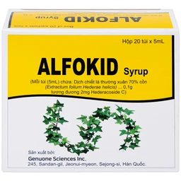 Thuốc Alfokid Syrup Kolmar điều trị giảm ho do viêm phế quản mạn tính, viêm đường hô hấp (20 túi)