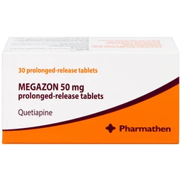 Thuốc Megazon 50mg prolonged-release tablets Pharmathen điều trị tâm thần phân liệt (3 vỉ x 10 viên)
