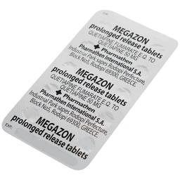 Thuốc Megazon 50mg prolonged-release tablets Pharmathen điều trị tâm thần phân liệt (3 vỉ x 10 viên)