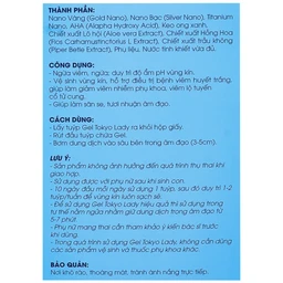 Gel phụ khoa Tokyo Lady (5 tuýp x 3ml) hỗ trợ điều trị viêm ngứa, huyết trắng, se khít làm hồng âm đạo 