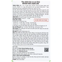 Siro bổ sung kẽm tăng sức đề kháng cho trẻBrauer Baby & Kids Liquid Zinc (200ml)