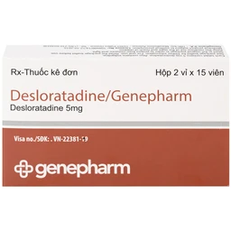 Thuốc Desloratadine 5mg Genepharm giảm các triệu chứng viêm mũi dị ứng, mày đay (2 vỉ x 15 viên)