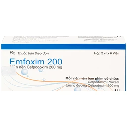 Thuốc Emfoxim 200Mg Incepta điều trị các trường hợp nhiễm khuẩn từ nhẹ đến trung bình (2 vỉ x 6 viên)