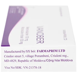 Viên đặt âm đạo Vanober Farmaprim điều trị viêm âm đạo khí hư, ngứa rát (2 vỉ x 5 viên)