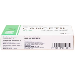Thuốc Cancetil 8mg Shinpoong Daewoo điều trị tăng huyết áp (30 viên)