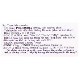 Thuốc Phlebodia 600mg Innothera điều trị trĩ cấp tính, suy tuần hoàn (2 vỉ x 15 viên)