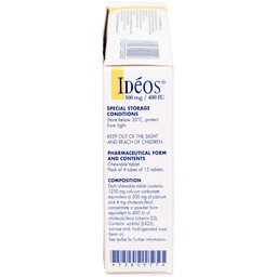 Thuốc Idéos 500mg/400IU Innotech bổ sung Vitamin D và Canxi, điều trị bệnh loãng xương (4 tuýp x 15 viên)