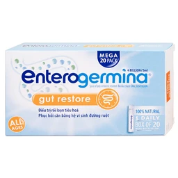 Hỗn dịch uống men vi sinh Enterogermina 4 tỷ/5ml trị rối loạn tiêu hóa cấp và mạn tính (2 vỉ x 10 ống)