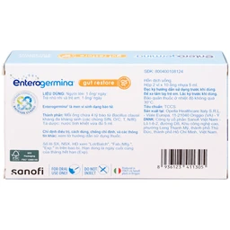 Hỗn dịch uống men vi sinh Enterogermina 4 tỷ/5ml trị rối loạn tiêu hóa cấp và mạn tính (2 vỉ x 10 ống)