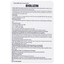 Siro bổ sung kẽm, lysine và vitamin B6 cho trẻ Biolizin (50ml)