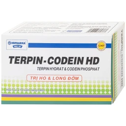 Thuốc Terpin-codein HD Hdpharma điều trị triệu chứng ho khan hoặc kích ứng (5 vỉ x 10 viên)