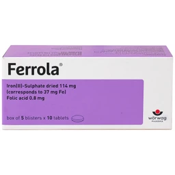 Thuốc Ferrola Worwag điều trị thiếu máu do thiếu sắt (5 vỉ x 10 viên)