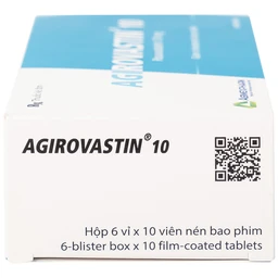 Thuốc Agirovastin 10 Agimexpharm điều trị tăng cholesterol máu (6 vỉ x 10 viên)