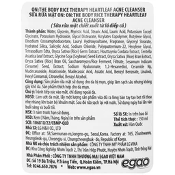 Sữa rửa mặt ngừa mụn On: The Body Rice Therapy Rice Heartleaf Acne Cleanser 150ml