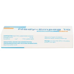 Thuốc Nady-Empag 10 Nadyphar điều trị đái tháo đường típ 2 (3 vỉ x 10 viên)