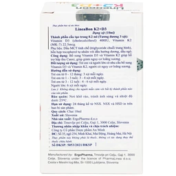 Chai xịt giúp hỗ trợ hấp thụ canxi LineaBon K2+D3 Ergopharma (10ml)