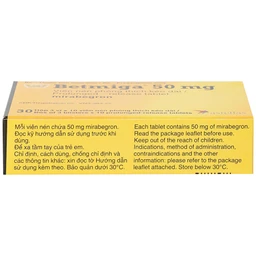 Thuốc Betmiga 50mg Astellas điều trị triệu chứng tiểu gấp (3 vỉ x 10 viên)