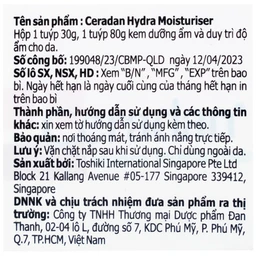Kem dưỡng ẩm Ceradan Ceramide Hydra Moisturiser 80g