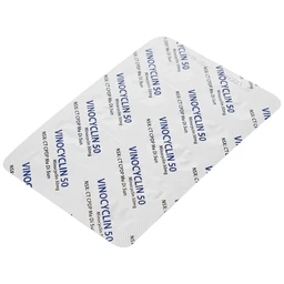 Thuốc Vinocyclin 50 Medisun điều trị mụn trứng cá, nhiễm trùng đường hô hấp (3 vỉ x 10 viên)