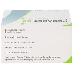 Thuốc Pegaset 50 Aurobindo điều trị đau thần kinh, hỗ trợ động kinh cục bộ (4 vỉ x 7 viên)