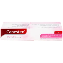 Viên đặt âm đạo Canesten 1 Day 500mg Bayer điều trị viêm âm đạo và cơ quan sinh dục ngoài (1 vỉ x 1 viên)