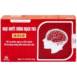 Viên uống hỗ trợ giảm nguy cơ tắc mạch, tăng tuần hoàn não Hoạt Huyết Thông Mạch Gold TW3 Foripharm (3 vỉ x 10 viên)