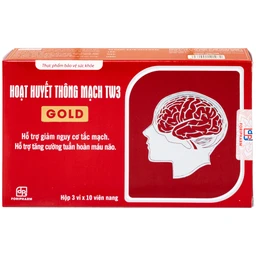 Viên uống hỗ trợ giảm nguy cơ tắc mạch, tăng tuần hoàn não Hoạt Huyết Thông Mạch Gold TW3 Foripharm (3 vỉ x 10 viên)