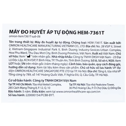 Máy đo huyết áp bắp tay Omron HEM 7361T Afib hỗ trợ đo huyết áp, cảnh báo đột quỵ