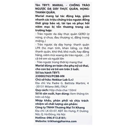 Marial Gel 150ml chống trào ngược dạ dày thực quản, ợ chua, khó tiêu, bảo vệ và tái tạo phục hồi niêm mạc họng