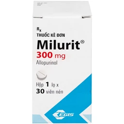 Viên nén Milurit 300mg Egis Pharma điều trị bệnh gout, phòng ngừa bệnh sỏi axit uric (30 viên)