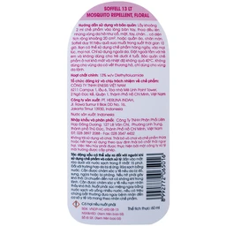 Kem xua muỗi Soffell hương hoa giúp chống muỗi trong suốt 10 giờ (60ml)