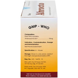 Siro Abrocto Dược Hà Tĩnh điều trị một số bệnh lý đường hô hấp (20 ống x 10ml)