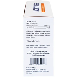 Dung dịch uống Acetuss Hà Nam tiêu nhầy trong bệnh viêm phế quản, bệnh nhầy nhớt (20 ống)