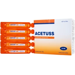 Dung dịch uống Acetuss Hà Nam tiêu nhầy trong bệnh viêm phế quản, bệnh nhầy nhớt (20 ống)