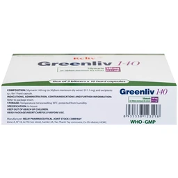 Thuốc Greenliv 140mg Reliv điều trị rối loạn tiêu hóa trong các bệnh về gan, viêm gan cấp và mãn tính (3 vỉ x 10 viên)