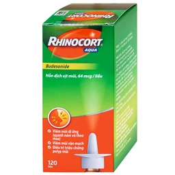 Thuốc Rhinocort Aqua 64mcg McNeil điều trị trong các trường hợp viêm mũi dị ứng quanh năm và viêm mũi dị ứng theo mùa (120 liều)