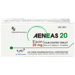Thuốc Aeneas 20 An Thiên điều trị phù não, phòng và điều trị tụ máu (3 vỉ x 10 viên)