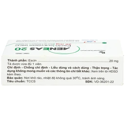 Thuốc Aeneas 20 An Thiên điều trị phù não, phòng và điều trị tụ máu (3 vỉ x 10 viên)