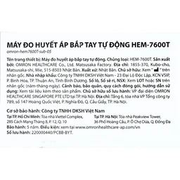 Máy đo huyết áp bắp tay không dây Omron HEM 7600T hỗ trợ đo huyết áp, nhịp tim
