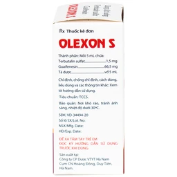 Dung dịch uống Terbutalin sulfat Guaifenesin OLEXON S Hà Nam điều trị ho có đờm, ho do hen phế quản (90ml)