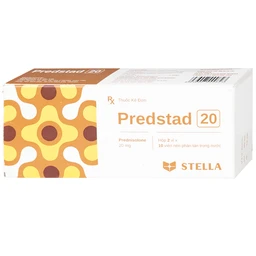 Thuốc Predstad 20mg Stella điều trị hoặc ức chế các rối loạn do viêm và dị ứng (2 vỉ x 10 viên) 