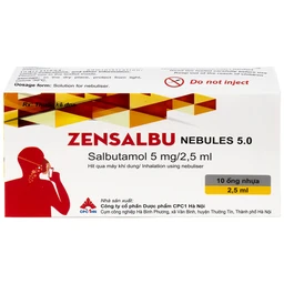 Thuốc Zensalbu 5mg CPC1HN kiểm soát co thắt phế quản mạn, điều trị hen nặng cấp tính (2 vỉ x 5 ống)