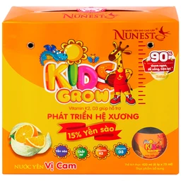 Nước Yến Sào Cao Cấp Cho Trẻ Em Nunest Kid Grow Vị Cam (6 hũ x 70ml)