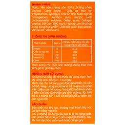 Nước Yến Sào Cao Cấp Cho Trẻ Em Nunest Kid Grow Vị Cam (6 hũ x 70ml)